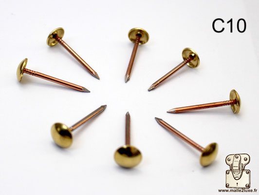 Clous laiton massif pour malle de luxe 10 mm prix