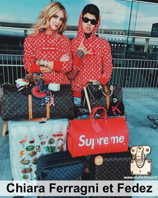 chiara ferragni et fedez aime les malles louis vuitton