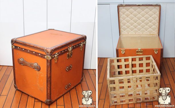 Malle a chapeau carré Louis Vuitton vuittonite orange