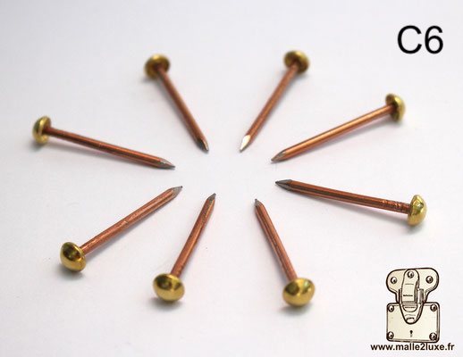 Clous laiton massif pour malle de luxe 6 mm prix