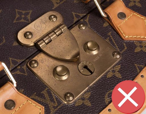 serrure valise Louis vuitton laiton oxydé