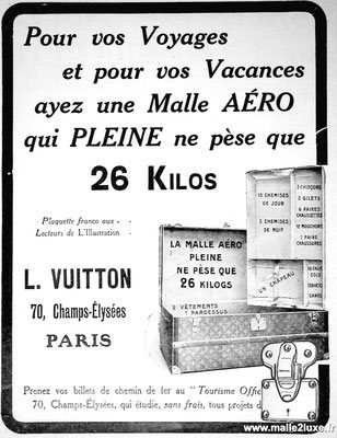 publicité malle vuitton seulement 26 kg