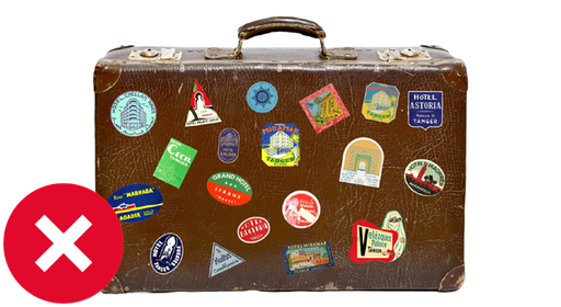 LABEL ILLUSTRATION ADDED BY SELLER Hotel labels, not original. Old Louis Vuitton trunk