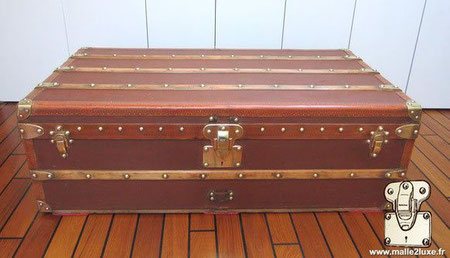 Malle cabine louis vuitton marron bordure lozine 1910