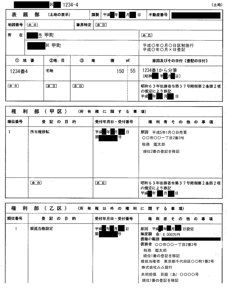 相続税土地評価 登記事項 - 渋谷の相続専門税理士_新富税理士