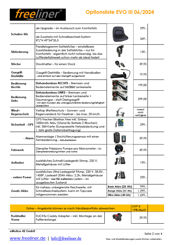 Preisliste Bikeboard EVO 3