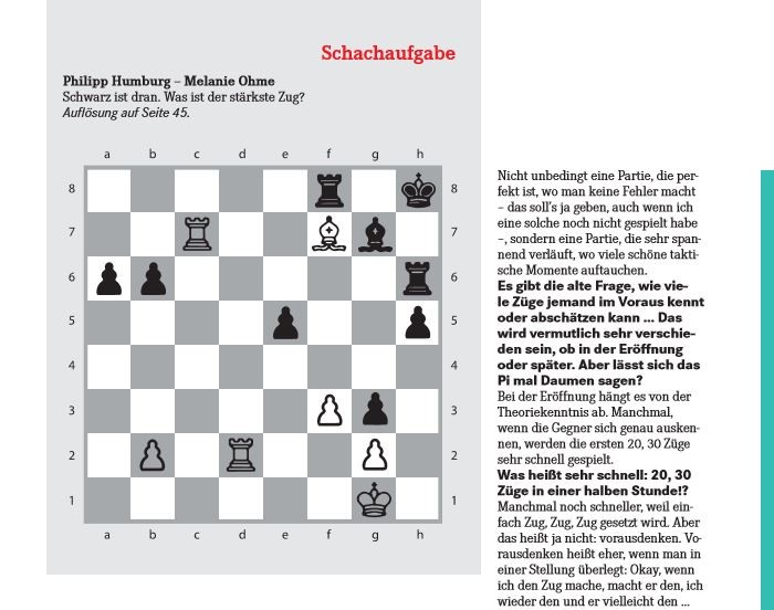 Schach-Nationalspielerin Melanie Lubbe (geb. Ohme) im Interview mit DISPUT, 2015