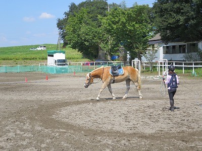 整えながら馬に乗る