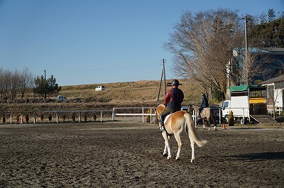 日と馬が支えあって