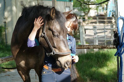 馬と仲良く