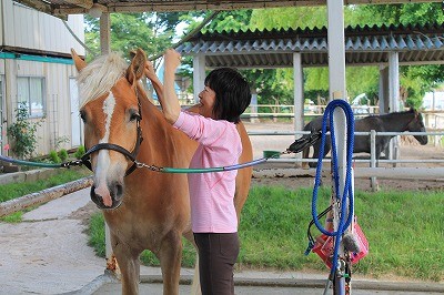 乗馬で笑顔