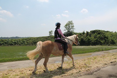 乗馬で笑顔