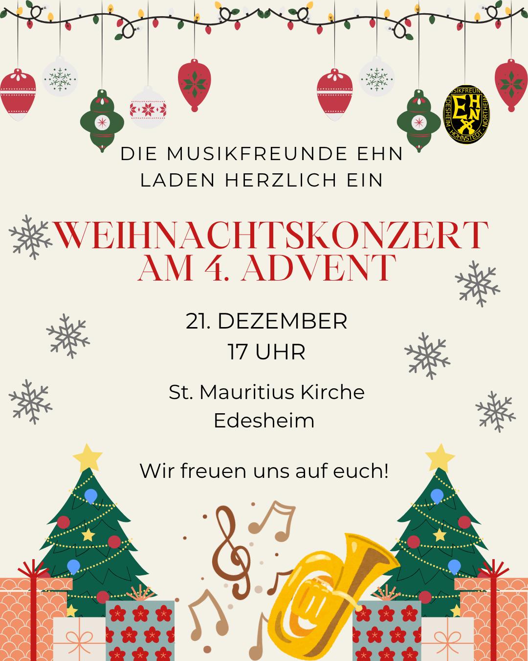 Weihnachtskonzert der Musikfreunde am 4. Advent