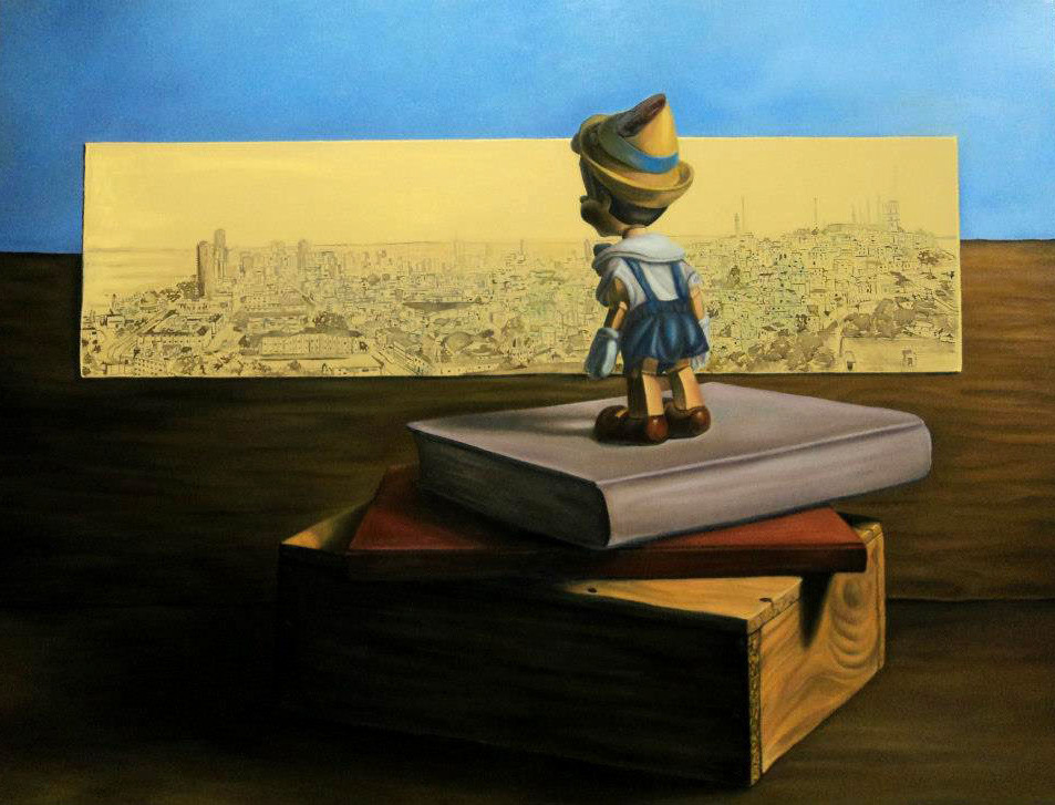 "Mirada hacia un lugar contado" -  Óleo sobre lienzo - 145 cm x 110 cm