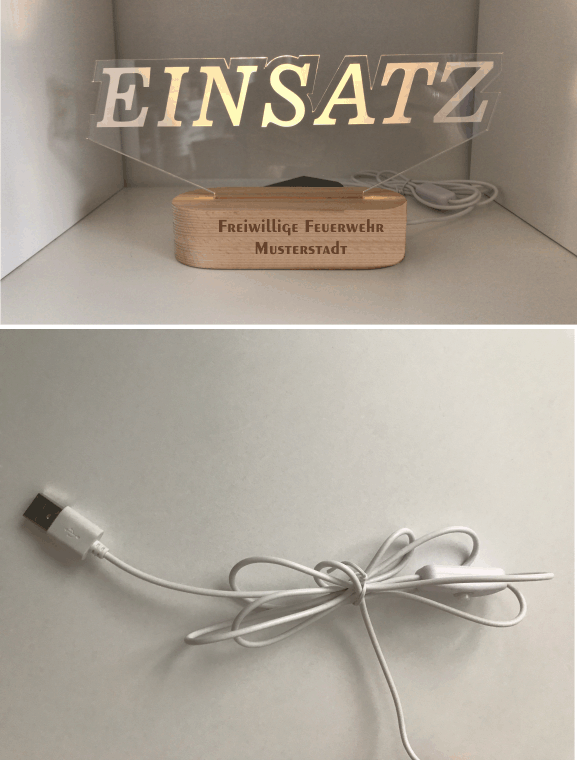 Melder Lampe  EINSATZ  LED / USB - Professionelle Textilveredelung,  Beschriftungen & Stickmaschinen