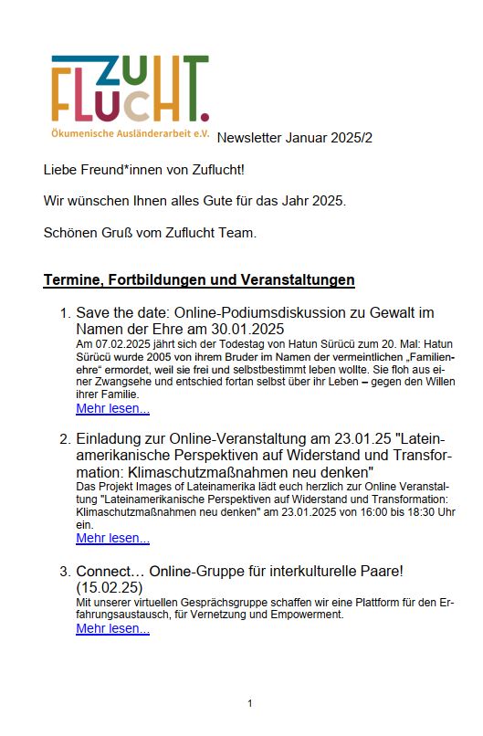 Newsletter Januar 2025