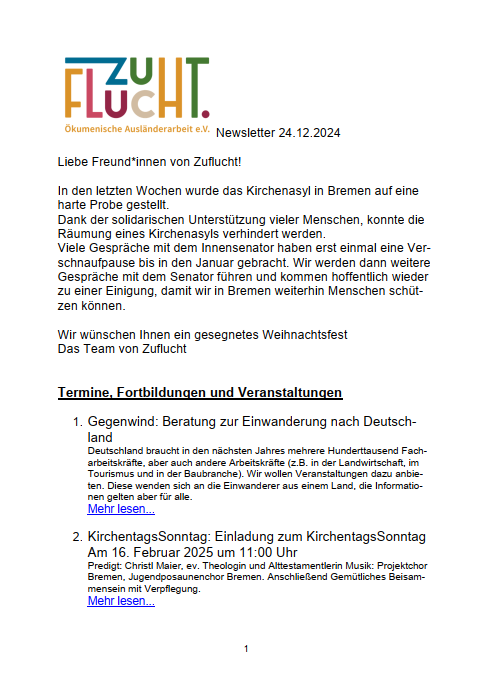 Aktueller Newsletter