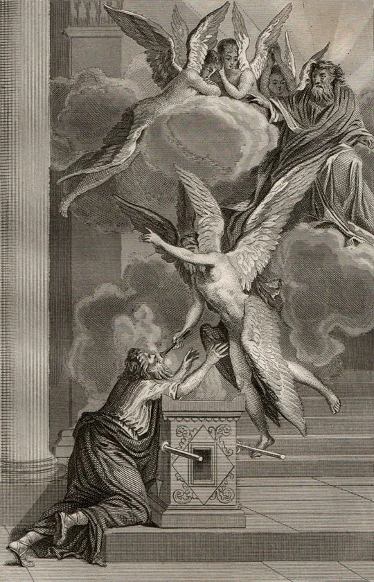 Grabado al acero de 1836, Biblia Vulgata Visión Isaías