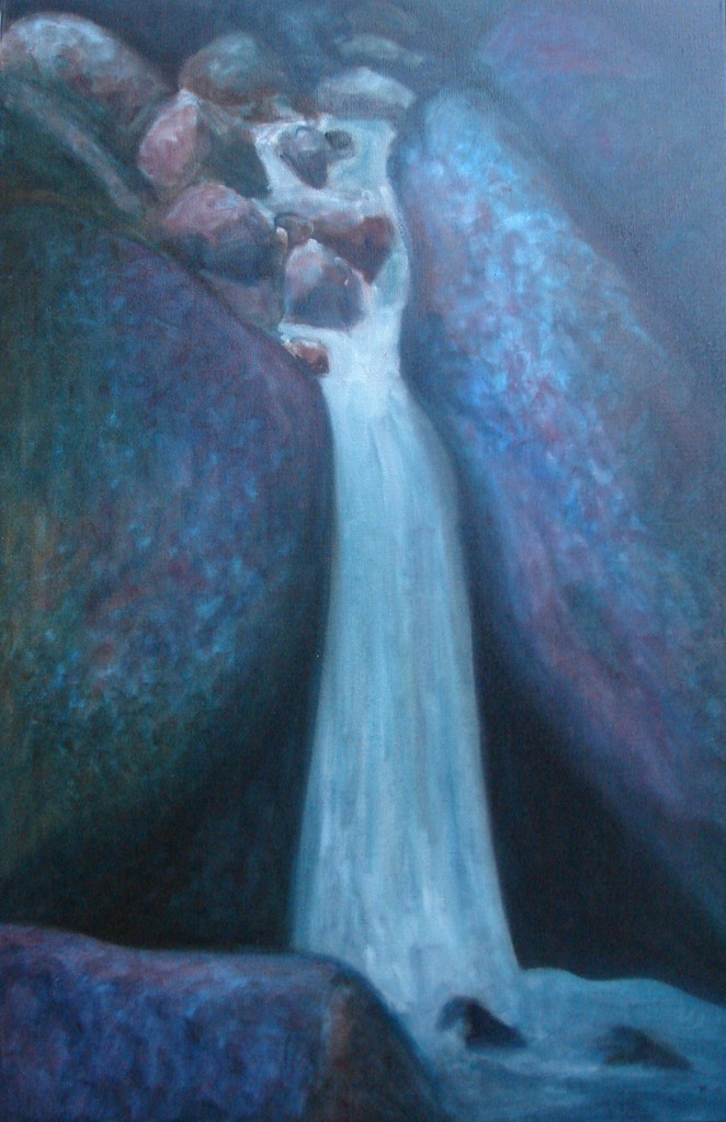  "Cascade #1" (65x100)cm, Huile sur lin