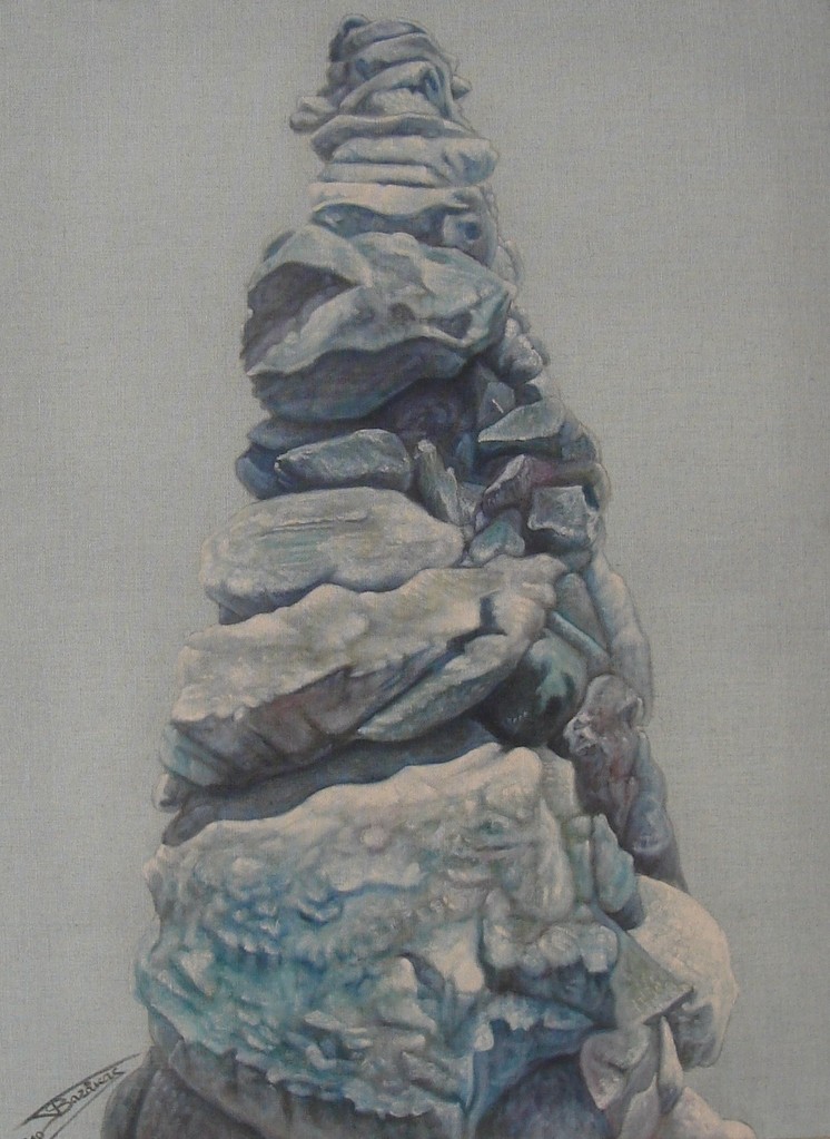  "Pierre Sèche #03" (60x81)cm, Huile sur lin brut (2010)