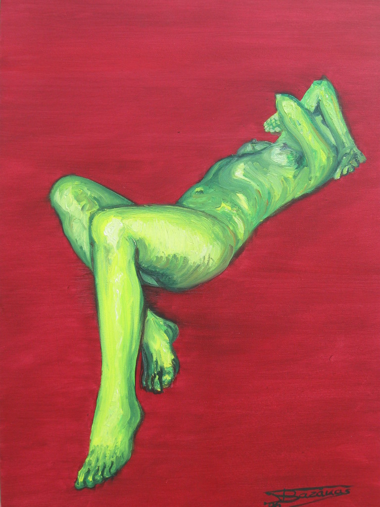  "Odalisque" (35x50)cm, Huile sur lin