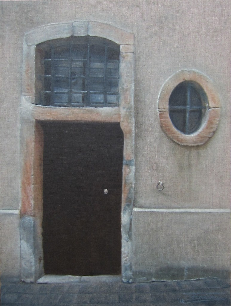 "Passage #5" (46x61)cm, Huile sur lin brut (2012)