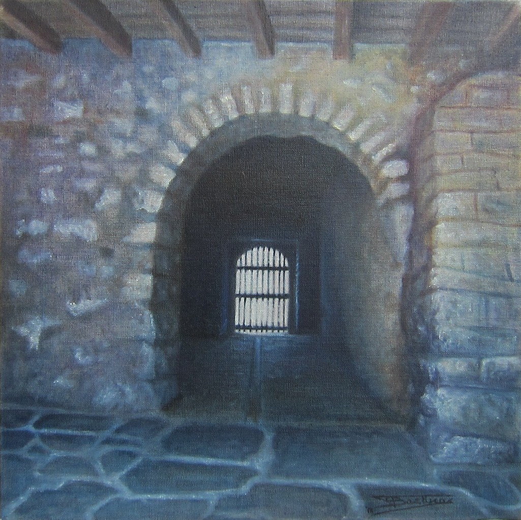 "Passage #14 (40x40) cm, Huile sur lin brut (2011)