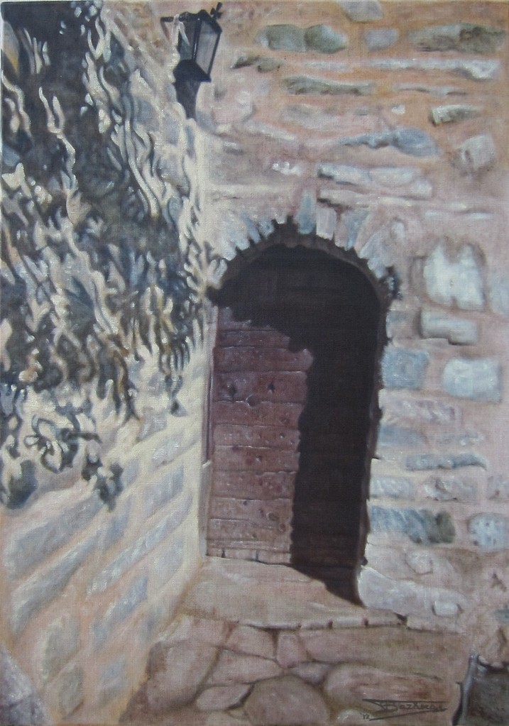 "Passage #9" (46x65)cm, Huile sur lin brut (2012)