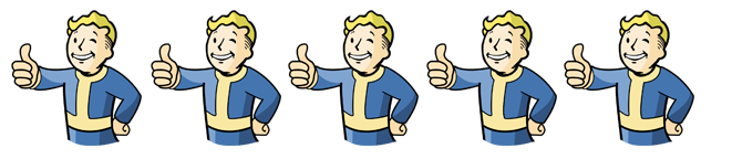 5 von 5 Vault Boys.