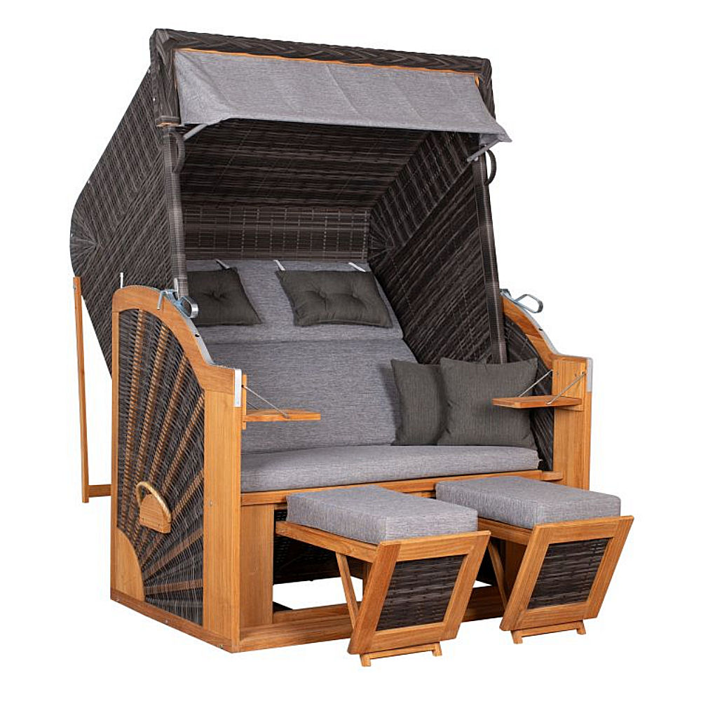 Strandkorb Classic XL Sun Teak stone grey Dessin 466