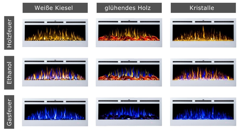 Elektrokamin Paris weiß von Noble Flame - Gestaltungsmöglichkeiten