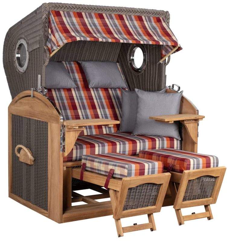 Strandkorb Schillig XL Teak mit Bullauge Dessin 584