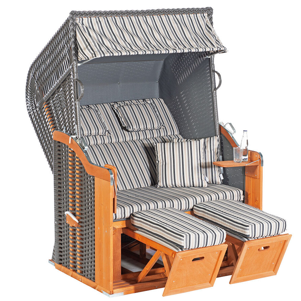 Strandkorb Rustikal 255 Plus PVC anthrazit Stoff 1131