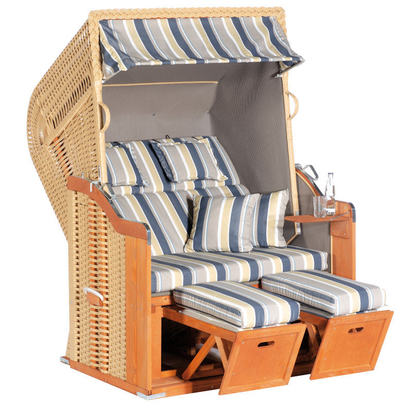 Strandkorb Rustikal 255 Plus PVC beige Stoff 1236