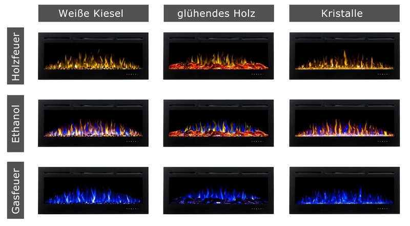 Elektrokamin Paris schwarz von Noble Flame - Gestaltungsmöglichkeiten