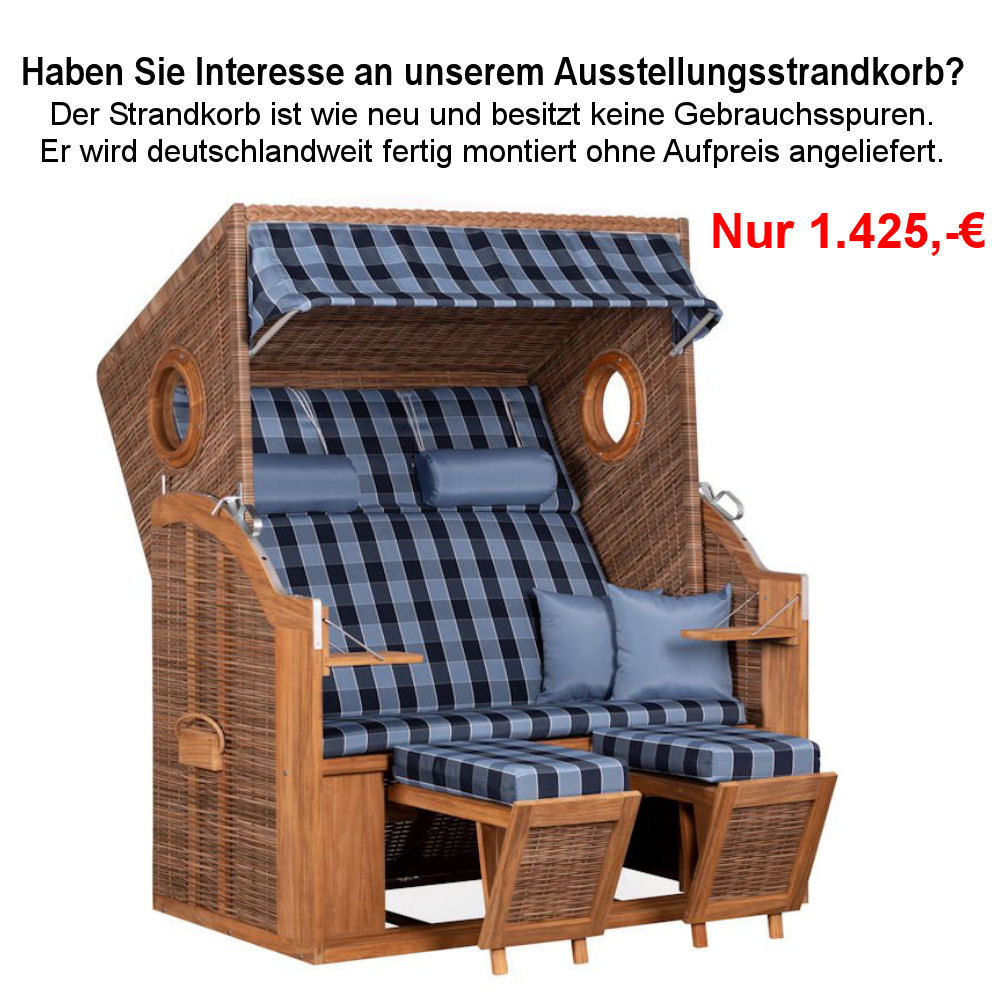 Strandkorb Pure Wave XL Teak griseum Dessin 400
