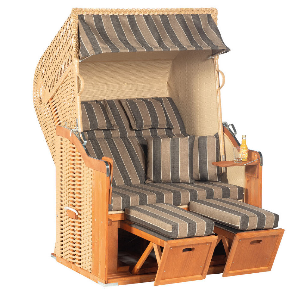 Strandkorb Rustikal 255 Plus PVC beige Stoff 1167