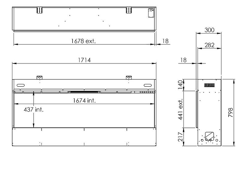 e-SliM Linear 1700 -  Maße