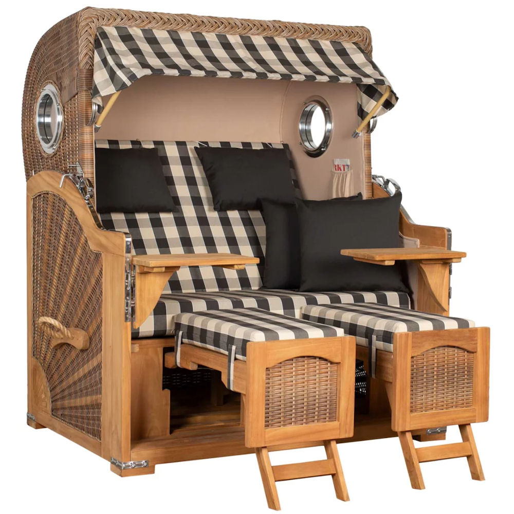 Düne Grande Bullauge Teak PE banana Dessin 505