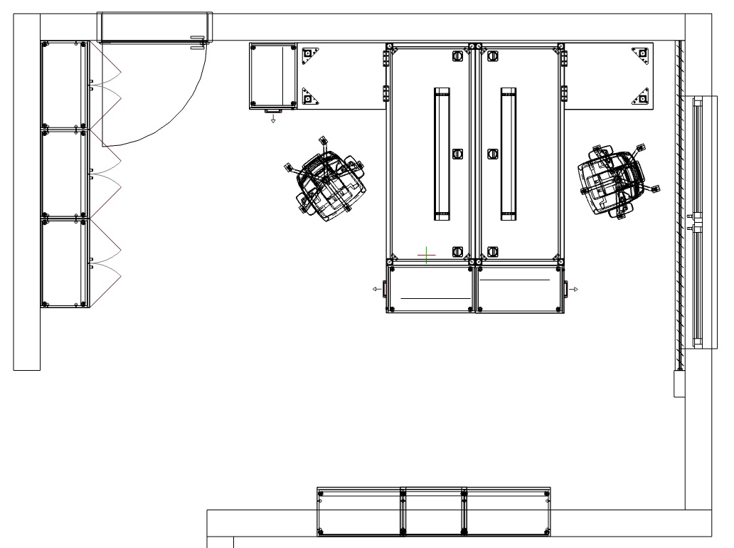 Grundriss mit Büroeinrichtung