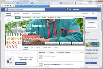 Inrichten van de social media kanalen om berichten over glasvezel te posten.