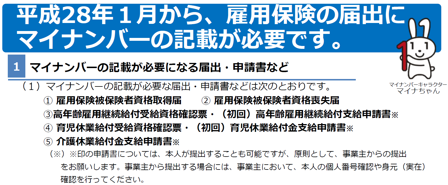 雇用保険で個人番号の記載のない届出は返戻されます 平成３０年５月 労務を支える社労士