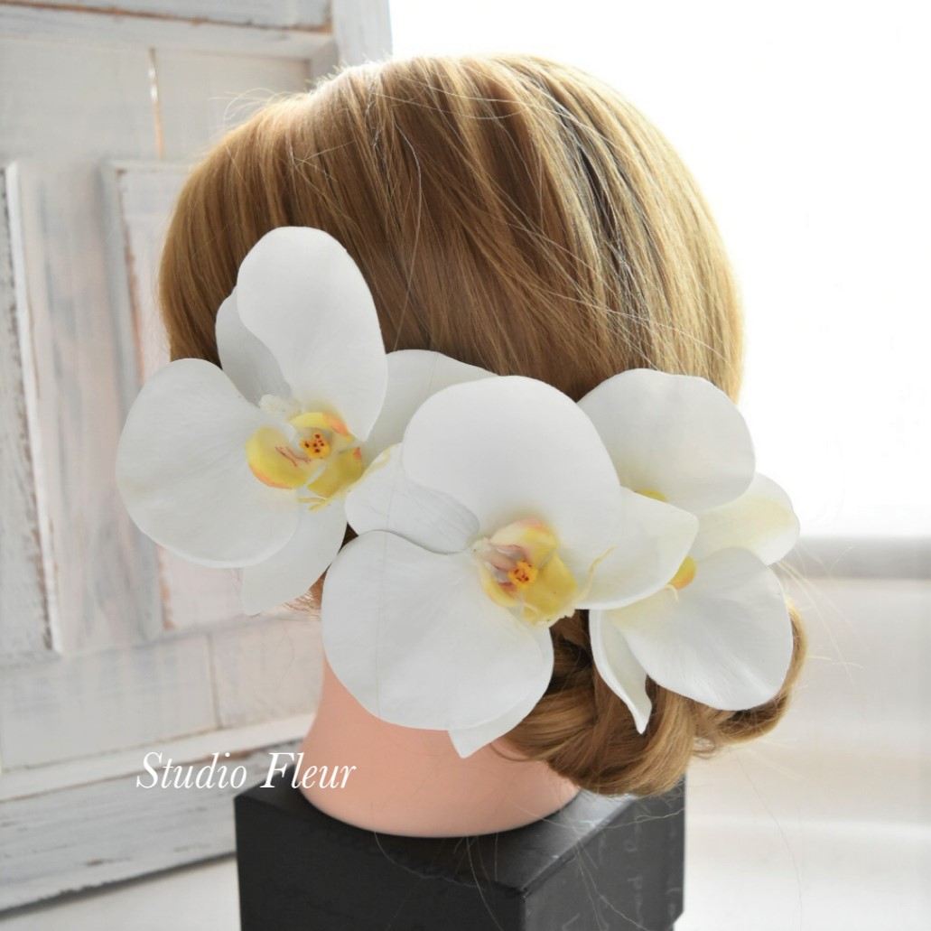 ウエディングブーケ＆お揃いヘアパーツセット ウエディングブーケ+ブートニア+髪飾り♡ウェディングブーケブーケ