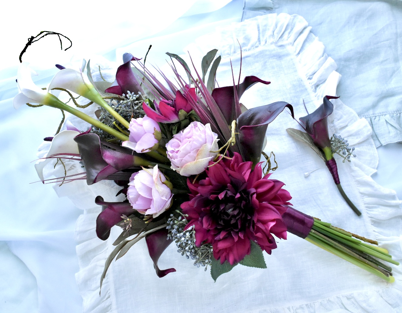 ウエディングブーケ 造花クラッチブーケ お手頃価格で即納OK アート