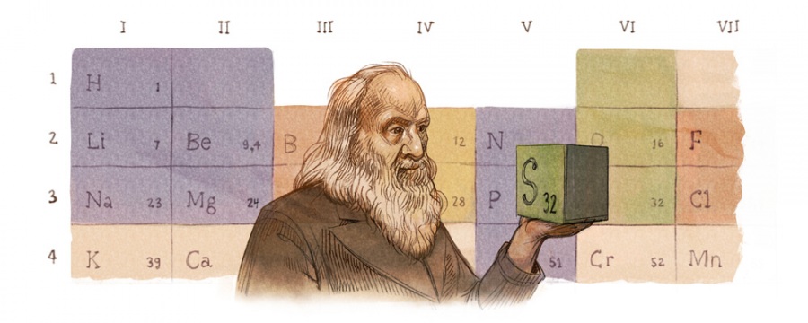 In occasione del 182 anniversario della nascita di Dmitrij Mendeleev, Google ha voluto omaggiarlo con un elegante doodle.