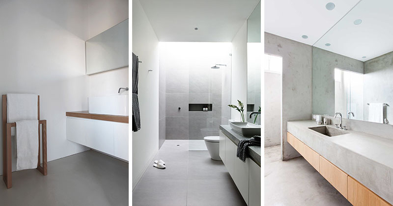 Creating a minimalist bathroom with a neutral colour palette, image via the The Contemporist