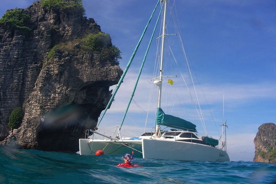 Cruising Catamaran Freebird in the Similan Islands