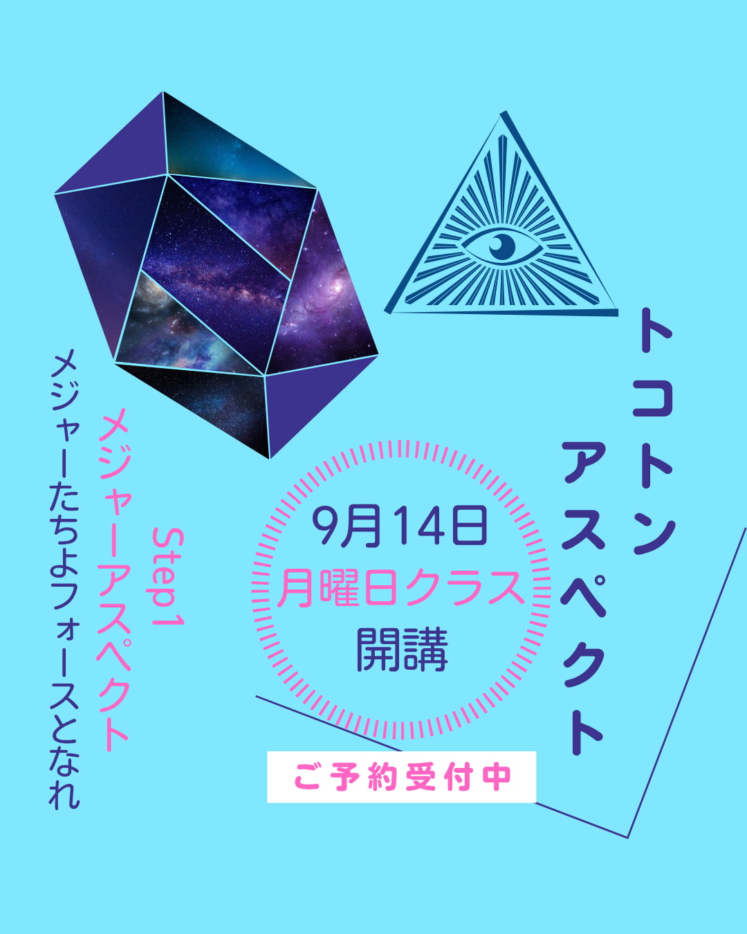9月14日 月曜日クラス開講「トコトンアスペクト講座」Step1