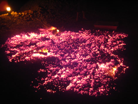 Glutteppich des Feuerlaufs