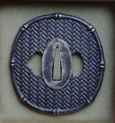 Ajiro / Bamboo - Steel Tsuba, rear